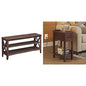 VASAGLE Entryway Storage Bench, Farmhouse End Table with Storage Drawer, Maroon Brown ULSB153K51 Saddle Brown ULET328K01