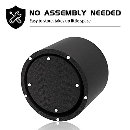 Round Coffee Table Set of 2, Nesting Coffee Table and End Table Set Wood Small Circle Drum Side Table for Living Room Office, No Assembly - color: Black