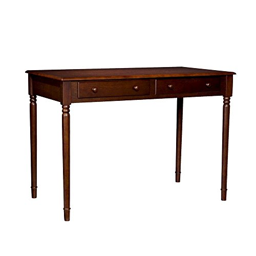 SEI Furniture - Writing 2-drawer Desk - Espresso - Transitional Design, Brown Finish - Ideal for Home Office, Bedroom (HO8799) - color: Espresso