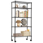 BLKMTY 5-Tier Heavy Duty Shelving, Steel Wire Shelving Unit, 1250 Lbs Capacity Adjustable Garage Shelves with Lockable Casters, 14 D x 30 W x 60 H, NSF Certified for Pantry Warehouse, Black - color: Black, size: 5 Tire: 13.9" D x 30" W x 61.2" H
