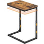 5-Level Adjustable C Side Table - End Table Living Room Bedroom Indoor Small C Shaped Couch Tray Desk, Farmhouse Brown - color: Brown