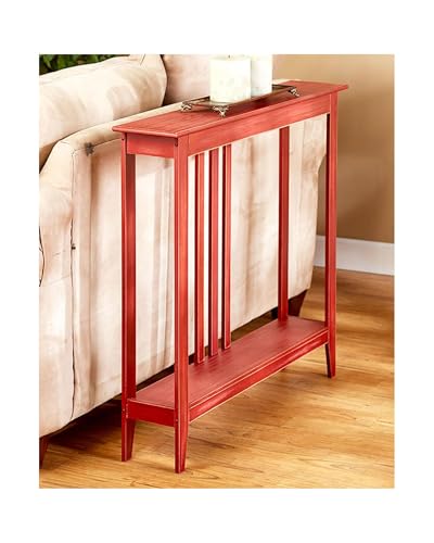 The Lakeside Collection Slim Space Saving Accent Tables 36" W x 7" D x 32" H - Antiqued Country Red - color: Red