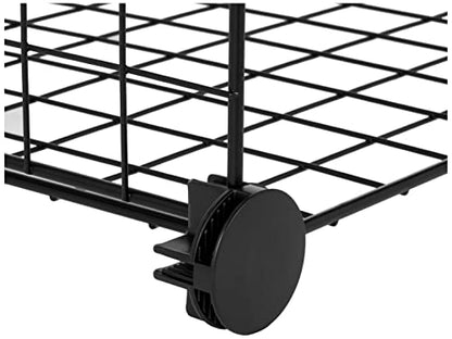 Amazon Basics 6 Cube Wire Grid Storage Organizer, Stackable Cubes, Cubby Bookcase, Display Shelf, 14" D x 14" W x 14" H, Black - color: Black
