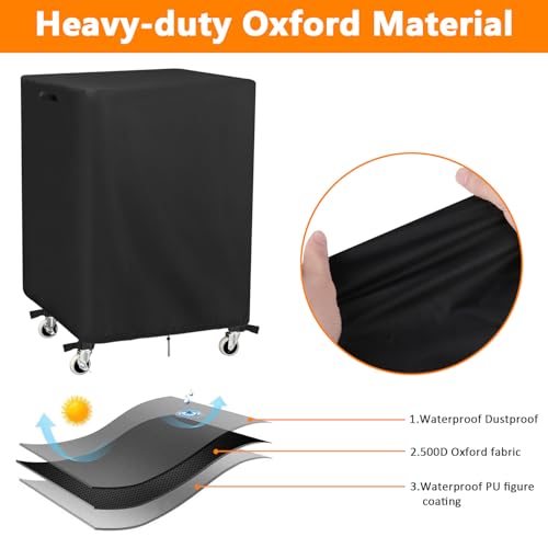 Kingling AV Cart Cover, Waterproof Rolling Media Cart Cover for Multi-Functional Media Carts/Metal Computer Presentation Stand with Wheels Heavy Duty Protection - 24"L x 18"W x 40"H (Black) - size: 24"L x 18"W x 40"H (63x48x102cm)