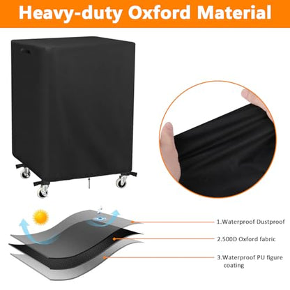 Kingling AV Cart Cover, Waterproof Rolling Media Cart Cover for Multi-Functional Media Carts/Metal Computer Presentation Stand with Wheels Heavy Duty Protection - 24"L x 18"W x 40"H (Black) - size: 24"L x 18"W x 40"H (63x48x102cm)