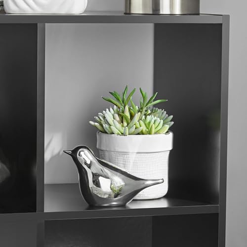 6-Cube Storage Organizer, Bookcase, 3 Open & 3 Closed Back Shelves, Vertical/Horizontal Placement, 11" Cubes (Black) - color: Black
