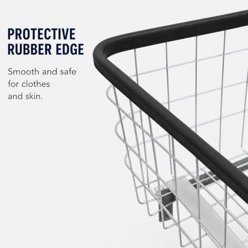 Laundry Cart,Steel Wire Laundry Cart,Laundry Basket With Wheels,Heavy Duty Commercial Wire Laundry Basket Cart for Laundry Clothes Storage Bathroom Hotel Commercial