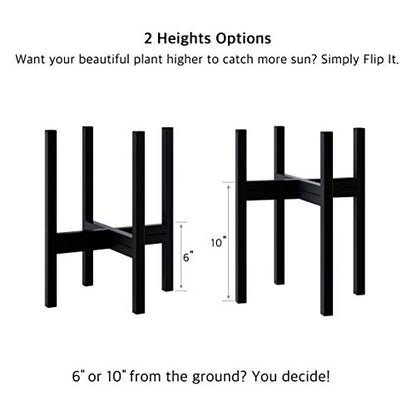 FaithLand Mid Century Plant Stand Indoor Outdoor (EXCLUDING 10" Plant Pot), Metal Planter Stand, Potted Plant Holder, Black, Hold Up to 10 Inch Planter - Fits Snake Plant - Upgraded Design. - size: 10 inch