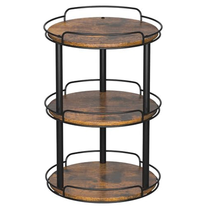 LAMU 12'' Wood Lazy Susan Turntable Organizer for Cabinet, 3 Tier Lazy Susan Spice Rack Organizer for Kitchen, Wood Turntable for Table Top, Countertop, Pantry, Bathroom - size: 12 inches 3 Tier