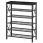 6-Tier Shoe Rack, Metal Shoe Stand with Wooden Top & 4 X Frames, Holds up to 24 Pairs, Sturdy Shoe Shelf for Entryway Closet Garage, Black - color: Black, size: 27.8"L x 10.8"W x 39.2"H