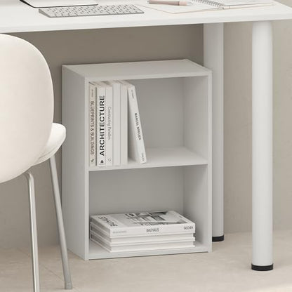 Toki 2-Tier Book Shelf, Bookcase, Bookshelf, 9 x 16 x 21 Inches, for Home Office, Living Room,White - color: White, size: 2-Tier