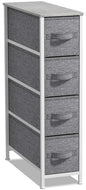 Sorbus Narrow Dresser with 4 Drawers - Vertical Slim Storage Chest of Drawers with Steel Frame, Wood Top & Easy Pull Fabric Bins for Small Spaces, Closets, Bedroom, Bathroom & Laundry (Gray) - color: Grey, style: 4 Drawer