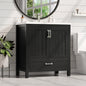 ONBRILL 30'' Bathroom Vanity with Single Sink Combo, Freestanding Bathroom Vanities with Resin Sink & Door Shelf, Farmhouse Storage Cabinet with 2 Soft Closing Door & Drawer (Black) - color: Black