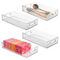 iDesign Stackable Clear Plastic Extra Long Pantry Organizers, 4-Pack | Cabinet Storage Bins, For Kitchen - size: 16 x 8 x 3, style: Pack of 4