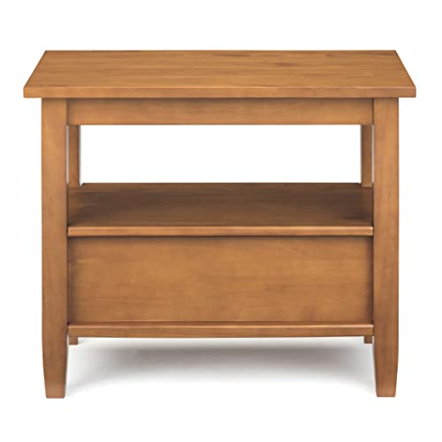 SIMPLIHOME Warm Shaker Solid Wood 14 inch Wide Transitional-Style Narrow Side Tables in Light Golden Brown for the Living Room and Bedroom (Set of 2) - color: Light Golden Brown, size: 14 inch, style: End Table (Set of 2)