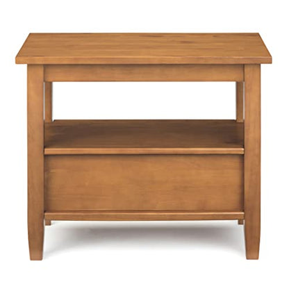 SIMPLIHOME Warm Shaker Solid Wood 14 inch Wide Transitional-Style Narrow Side Tables in Light Golden Brown for the Living Room and Bedroom (Set of 2) - color: Light Golden Brown, size: 14 inch, style: End Table (Set of 2)