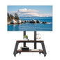 Mobile TV Stand Rolling TV Cart with Wheels for Most 32-86 Inch TV Stand with Double Wooden Shelf, Height Adjustable Heavy-Duty Holds up to 180lbs,Max VESA 600 * 450mm - style: Style 2