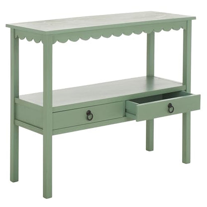 SAFAVIEH Home Collection Haven Sage Lower 2 Lower Drawer Console Table for Entryway, Living Room, Foyer - color: Sage