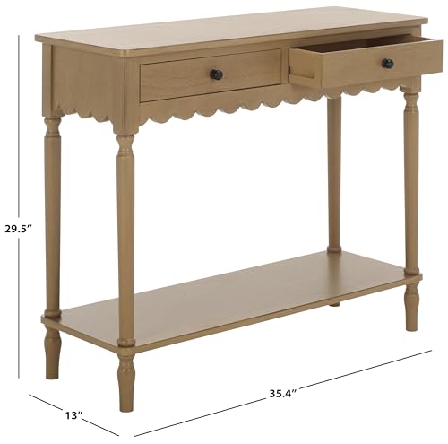 SAFAVIEH Home Collection Haven Desert Brown 2-Drawer Small Console Table for Entryway, Living Room, Foyer - color: Desert Brown