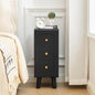 Narrow Nightstands with 3 Drawers, Wooden Farmhouse Bedside Tables, Slim End Tables with Storage, Small Night Stand for Bedroom, Living Room, Small Spaces - color: Black-3drawers-1pcs