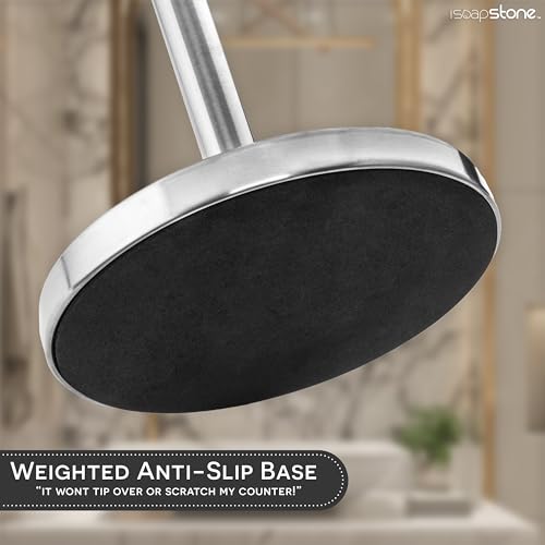 Luxury Hand Towel Holder Stand with Heavy Base, SUS 304 Stainless Steel Towel Rack, T-Shape, Freestanding Towel Stand for Bathroom Vanity or Kitchen Countertop, Waterproof Counter Organizer - color: Stainless Steel