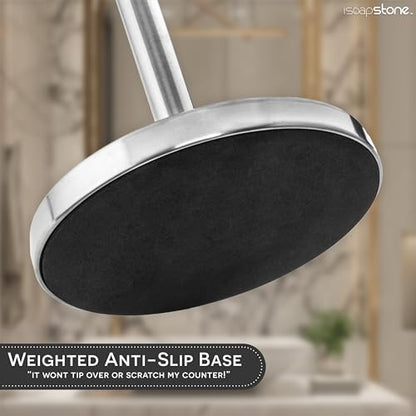 Luxury Hand Towel Holder Stand with Heavy Base, SUS 304 Stainless Steel Towel Rack, T-Shape, Freestanding Towel Stand for Bathroom Vanity or Kitchen Countertop, Waterproof Counter Organizer - color: Stainless Steel