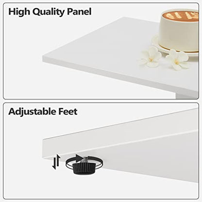MAHANCRIS End Table with Charging Station, C-Shaped White Side Table, Thin Nightstand with Storage, Bedside Table for Small Spaces, End Tables Living Room, Bedroom, Easy Assembly, ETWT18E01Z - color: White