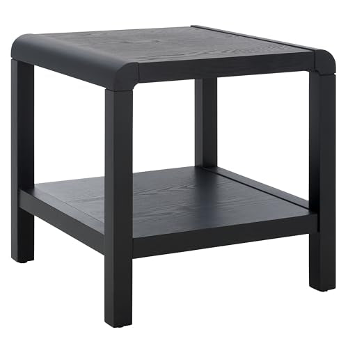 SAFAVIEH Home Collection Omara Black 1-Shelf Square Accent Side Table - color: Black