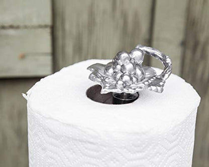 Arthur Court Aluminum Grape Pattern Decorative Countertop Paper Towel Holder Metal 13 inch Standing Tall - size: 13 inches