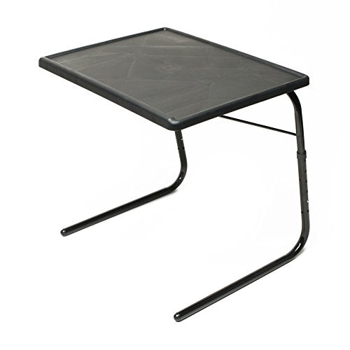 Table-Mate TV Tray Table | Portable Desk Folding Dinner Tray, Couch Table Trays for Eating Snack Food, Portable Laptop Desk, Bed Trays for Eating | Adjustable TV Trays with 3 Angles and Cup Holder - color: Black, size: 20"D x 25"W x 30"H