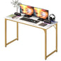 BestOffice Computer Desk,Home Office Desk, Modern Simple Style for Home Office Study Writing (Gold, 47 Inch) - color: Gold, size: 47 Inch