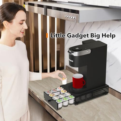 SICHEER K Cup Organization Storage Drawer Maker K Cup Holder Sliding Tray Pull out Coffee Pod Organizer Rolling Stand Countertop Maker Stand Rack Capsules Compatible with Keurig Accessories 24 Pods - size: 24 Pod Capacity - Rolling