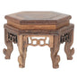 Cabilock Hexagonal Table Base Wooden Plant Stand Chinese Style Flower Pot Display Rack Teapot Stand for Bonsai Vases Planters 5.1X5.1X3.5 Inch
