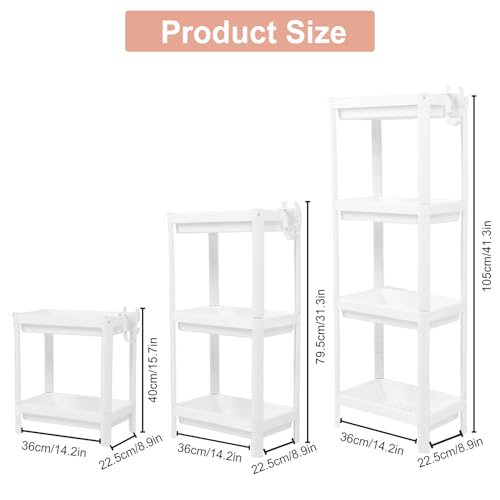 Tissting Bathroom Storage Rack 2-Tier, Plastic Freestanding Shelf | Multifunctional Organizer | Living Room & Bedroom & Kitchen | Space Saver(2 layers) - color: 2 Layers