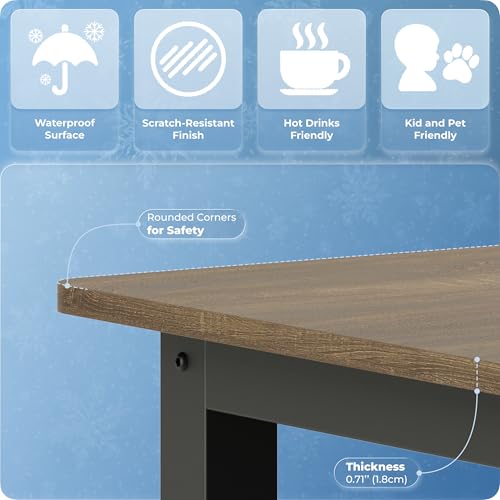 43" Home Office Desk Modern Computer Desk 43.3x23.6x29.5 inches PC Table with Thicken Frame Industrial Style Sturdy Metal Frame Furniture for Writing Gaming Rustic Brown+Black - color: Rustic Brown+black, size: 43