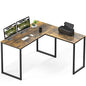 SHW Mission 48 x 48 L-Shape Home Office Computer Desk, Rustic Brown | Reversible Desktop Design - color: Rustic Brown, size: 48-Inch L-Shaped
