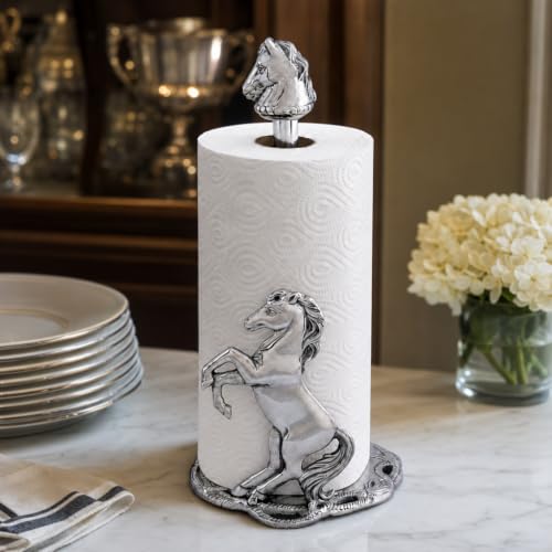 Arthur Court Horse Paper Towel Holder - Decorative Aluminum Equestrian Kitchen Accessory - 14.5 Inch Tall - size: Horse
