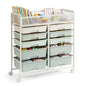 Rolling Craft Cart with 10 Drawers, Art Craft Organizers and Storage with Lockable Wheels, Utility Cart for Organizing Arts and Crafts,Yarn,Toy, School Supplies,Nail Product - size: 10-Drawers(1 Pack)