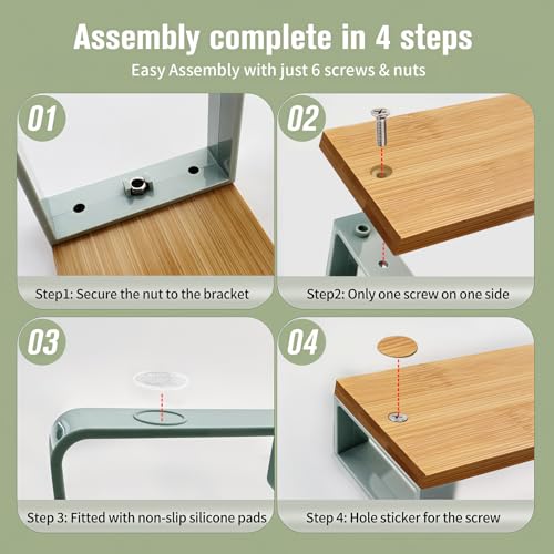 Countertop Perfume Organizer, Cologne Stand for Perfume Bottles, 4-Tier | Practical Water-resistant Bamboo Bathroom Makeup Essentials, Space Saving, Wipe Clean, Simple Assembly,Mengbu(W=14.2”) - size: 4 Tier