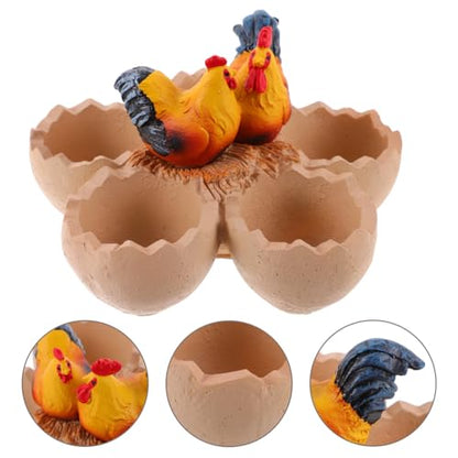 ibasenice Resin Flower Pot Eggshell Design Succulent Planter for Miniature Decorations Mini Potted Plants Home Office Table Decor Micro Landscape Bonsai Display 6.49 X 6.49 X 4.33 in