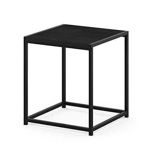 Modern End Table with Metal Frame, Easy Assembly Night Stand, Square Open Frame Bedside Table, Side Table, for Bedroom, Living Room, Americano - color: Americano, size: 1 Tier, Set of 1