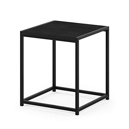 Modern End Table with Metal Frame, Easy Assembly Night Stand, Square Open Frame Bedside Table, Side Table, for Bedroom, Living Room, Americano - color: Americano, size: 1 Tier, Set of 1