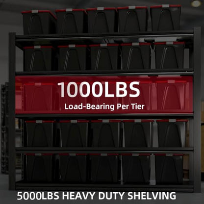 72"H Garage Shelving Heavy Duty Storage Shelves 5000 LBS Adjustable Metal Shelving Uints and Storage for Garage,Warehouse,School,Commercial,Business,62 "W x 24 "D x 72 "H (5T 72*62*24) - size: 5T 62 "W x 24 "D x 72 "H