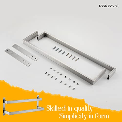 KOKOSIRI Hand Towel Bars Bathroom 2-Tiers Ladder Towel Rails 20 Inches Towel Holders Wall Mounted Towels Shelves Rack Brushed Stainless Steel, B5008BR-L20 - color: Brushed Nickel, size: 20-Inch