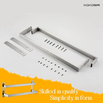 KOKOSIRI Hand Towel Bars Bathroom 2-Tiers Ladder Towel Rails 20 Inches Towel Holders Wall Mounted Towels Shelves Rack Brushed Stainless Steel, B5008BR-L20 - color: Brushed Nickel, size: 20-Inch