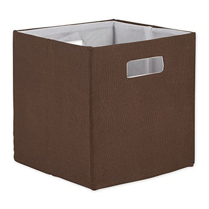 DII Collapsible Polyester Storage Cube, Solid, Lightweight and Durable, Small Square, 11x11x11, Bark Brown - color: Bark Brown, size: Small Square, 11x11x11"