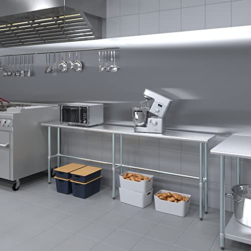 14 in. x 96 in. Open Base Stainless Steel Work Table | Residential & Commercial | Food Prep | Heavy Duty Utility Work Station | NSF - size: 96 in. Length x 14 in. Width