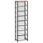 HOOBRO Narrow Shoe Rack for Small Spaces, Slanted Shoe Organizer for Entryway, Slim Angled Shoe Storage Rack for Closet, Space Saving 9 Tier Shoe Shelf Holds 8-16 Pairs, Rustic Brown BF92XJ01 - size: 9 Tier ( 60.6"H)