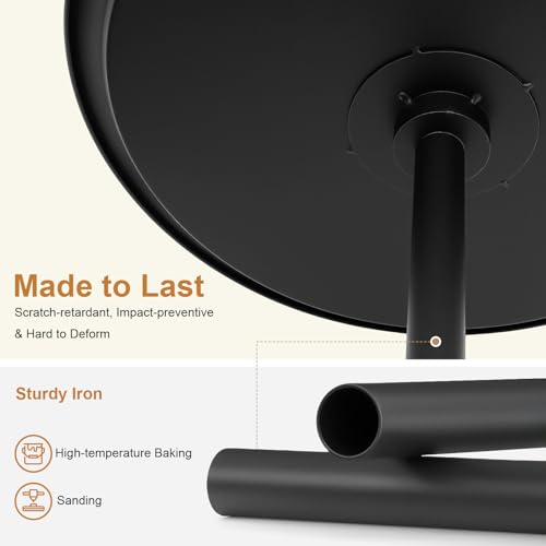 2-Piece Coffee Table, Durable Small Round Coffee Tables for Living Room, Easy Assembly Modern Nesting Coffee Tables Set, Circle Side Tables Round End Table for Sofa Bedside Balcony (Black) - color: Black