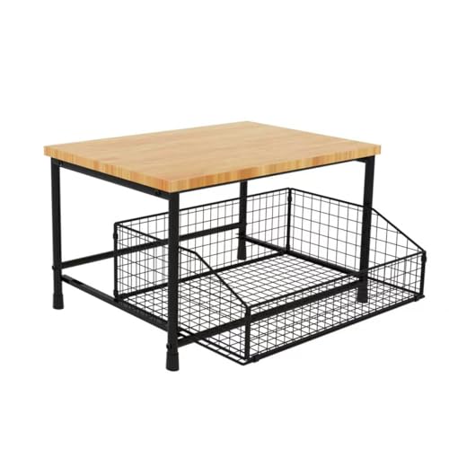 Microwave Stand, Kitchen Counter Top Organizer (Black) | kitchen Shelf Duty Stand , with Bottom Foldable Storage Basket, Small Storage Microwave Shelf - color: Black